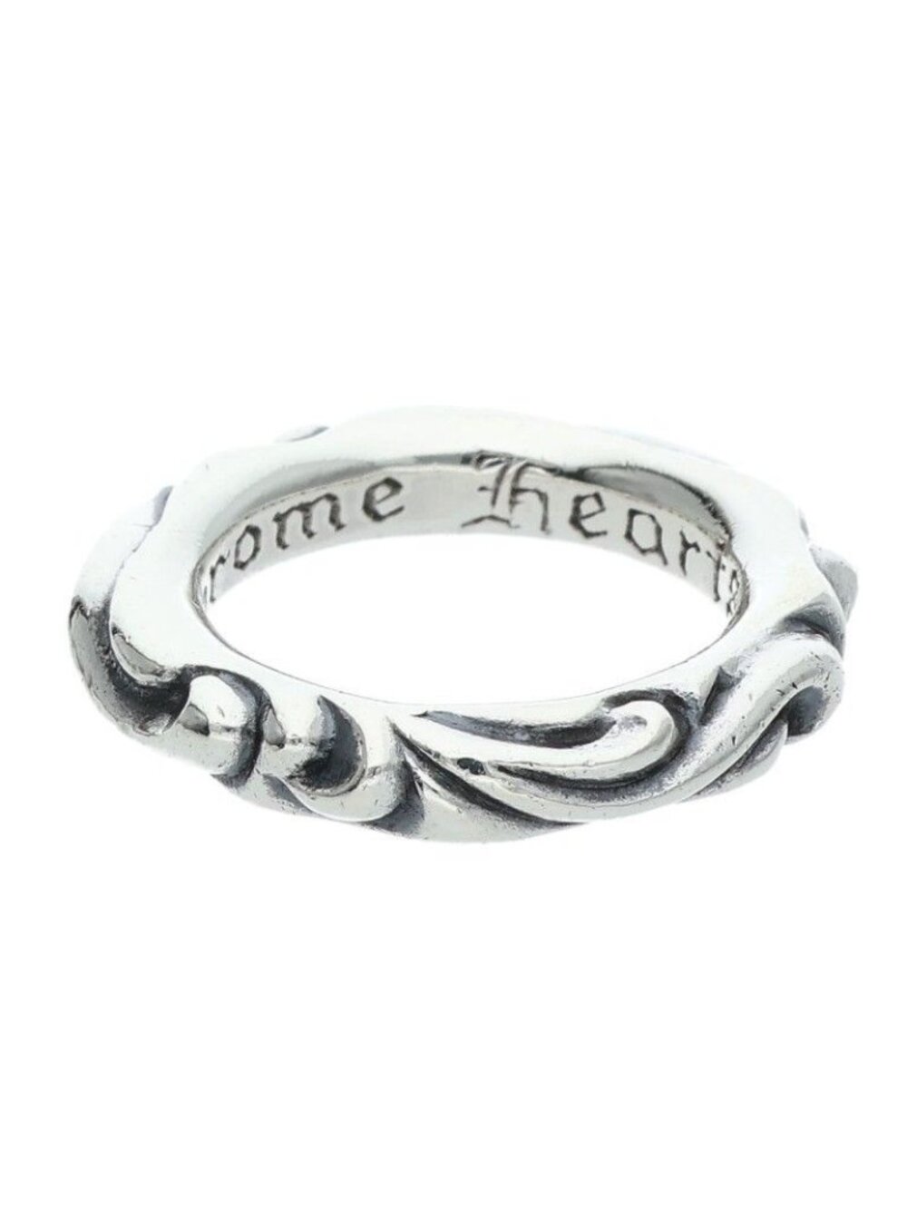 Chrome Hearts Scrl Band Scroll Silver Ring